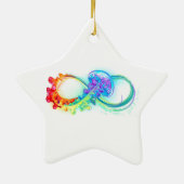 Infinity with Rainbow Jellyfish Keramik Ornament (Hinten)