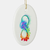 Infinity with Rainbow Jellyfish Keramik Ornament (Rechts)