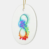 Infinity with Rainbow Jellyfish Keramik Ornament (Links)