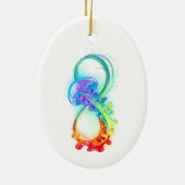 Infinity with Rainbow Jellyfish Keramik Ornament (Hinten)