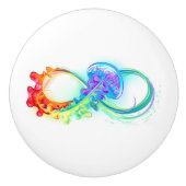 Infinity with Rainbow Jellyfish Keramikknauf (Vorderseite)