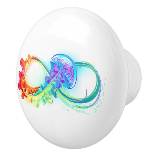 Infinity with Rainbow Jellyfish Keramikknauf (Rechts)
