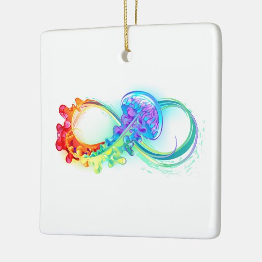 Infinity with Rainbow Jellyfish Keramikornament (Links)