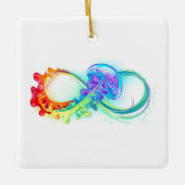 Infinity with Rainbow Jellyfish Keramikornament (Vorderseite)