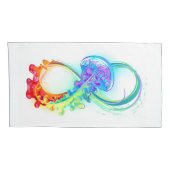 Infinity with Rainbow Jellyfish Kissenbezug (Rückseite-Rechts)