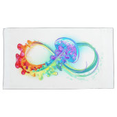 Infinity with Rainbow Jellyfish Kissenbezug (Vorderseite-Rechts)