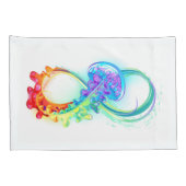 Infinity with Rainbow Jellyfish Kissenbezug (Rückseite-Rechts)