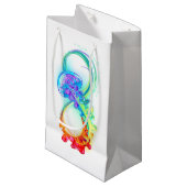 Infinity with Rainbow Jellyfish Kleine Geschenktüte (Vorderseite Schrägansicht)