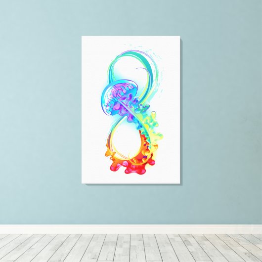 Infinity with Rainbow Jellyfish Leinwanddruck (Insitu (Holzboden))