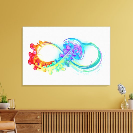 Infinity with Rainbow Jellyfish Leinwanddruck (Insitu (Wohnzimmer))