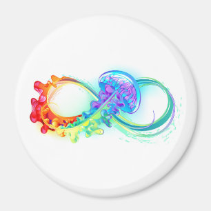 Infinity with Rainbow Jellyfish Magnet