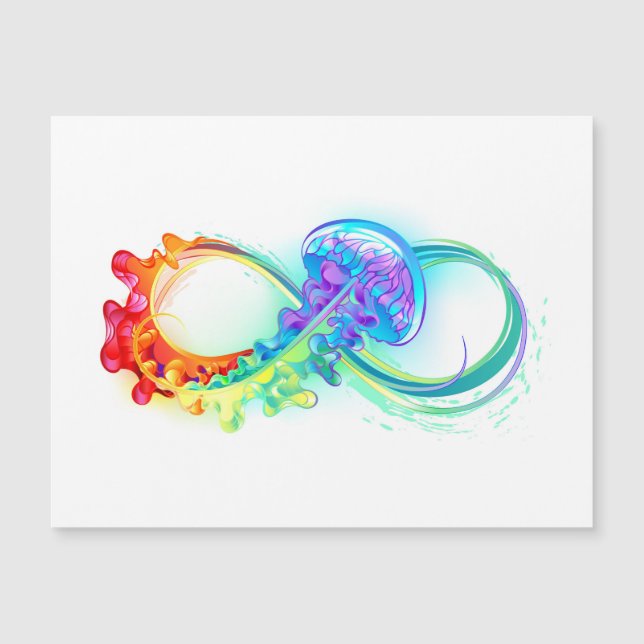 Infinity with Rainbow Jellyfish Magnetkarte (Vorderseite)