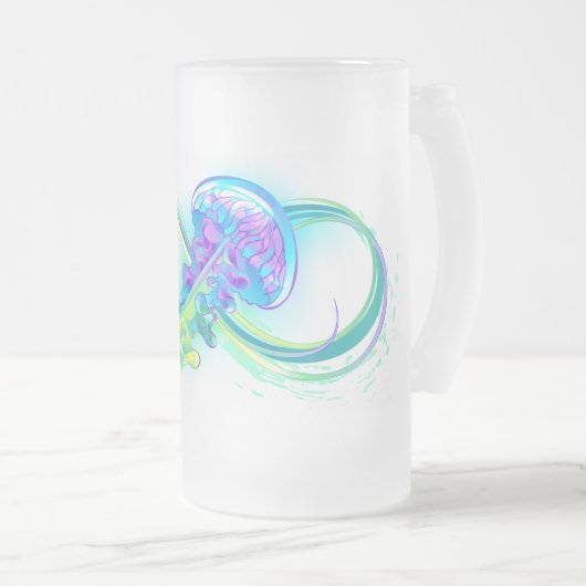 Infinity with Rainbow Jellyfish Mattglas Bierglas (VorderseiteRechts)