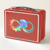 Infinity with Rainbow Jellyfish Metall Brotdose (Rückseite)