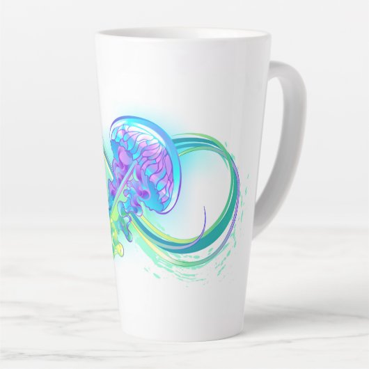 Infinity with Rainbow Jellyfish Milchtasse (Rechte Ecke)