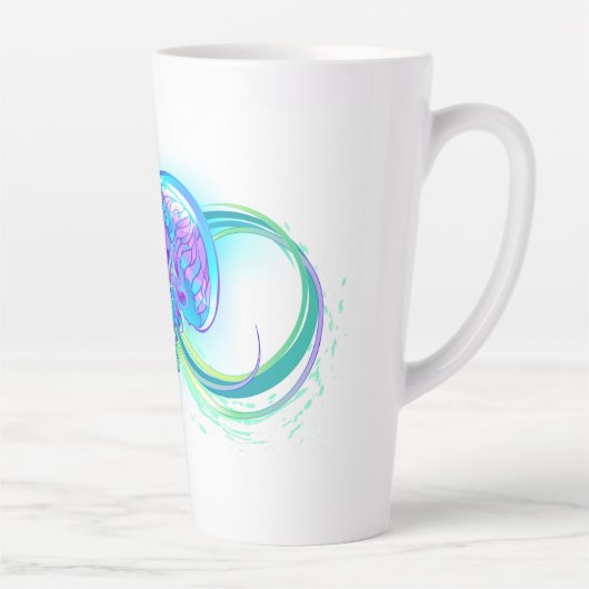Infinity with Rainbow Jellyfish Milchtasse (Rechts)
