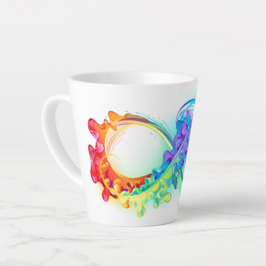 Infinity with Rainbow Jellyfish Milchtasse (Linke Ecke)