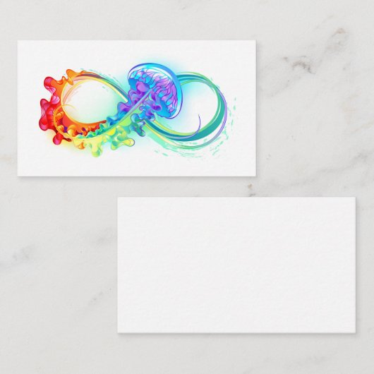 Infinity with Rainbow Jellyfish Mitteilungskarte (Vorne/Hinten)
