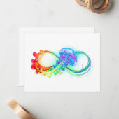 Infinity with Rainbow Jellyfish Mitteilungskarte (Vorderseite/Rückseite Beispiel)