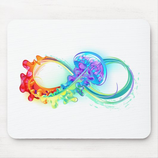 Infinity with Rainbow Jellyfish Mousepad (Vorne)