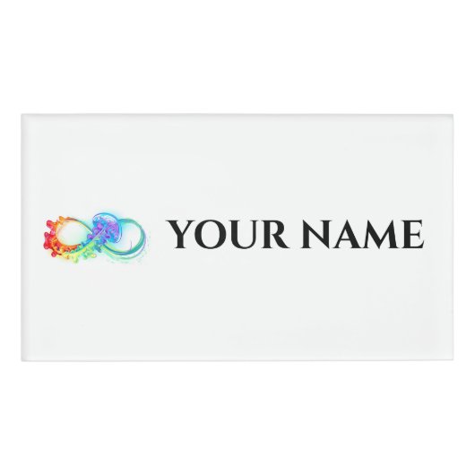 Infinity with Rainbow Jellyfish Namenschild (Vorderseite)