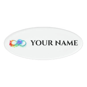 Infinity with Rainbow Jellyfish Namenschild