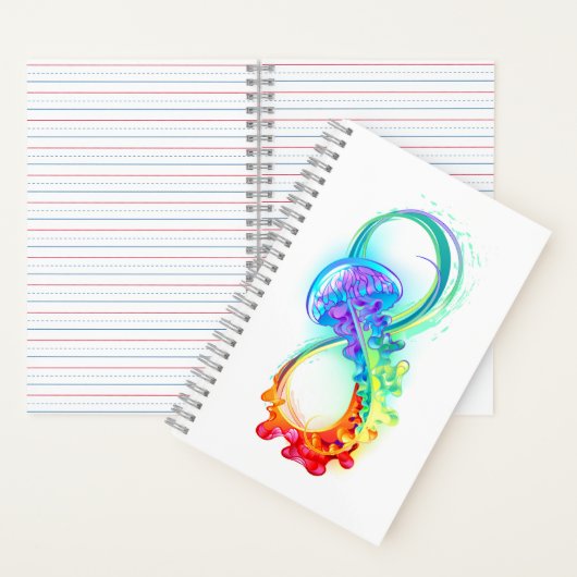 Infinity with Rainbow Jellyfish Notizblock (Innen)