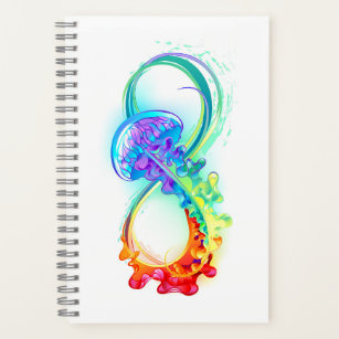 Infinity with Rainbow Jellyfish Notizblock