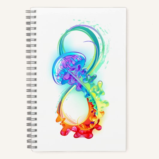 Infinity with Rainbow Jellyfish Notizblock (Vorderseite)