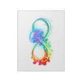 Infinity with Rainbow Jellyfish Notizblock (Rotiert)