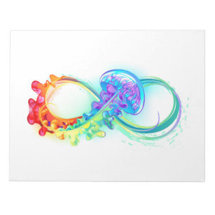 Infinity with Rainbow Jellyfish Notizblock