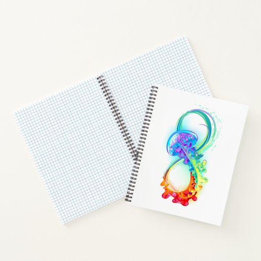 Infinity with Rainbow Jellyfish Notizblock