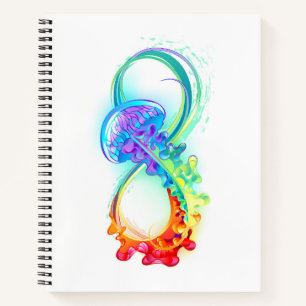 Infinity with Rainbow Jellyfish Notizblock