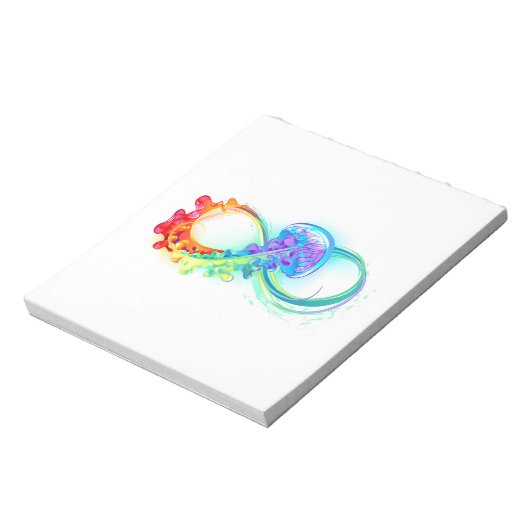 Infinity with Rainbow Jellyfish Notizblock (Rotiert)