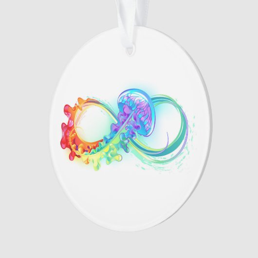 Infinity with Rainbow Jellyfish Ornament (Vorderseite)