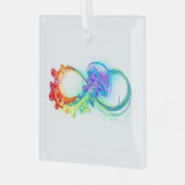 Infinity with Rainbow Jellyfish Ornament Aus Glas (Vorderseite links)