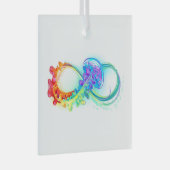 Infinity with Rainbow Jellyfish Ornament Aus Glas (Vorderseite Rechts)