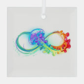 Infinity with Rainbow Jellyfish Ornament Aus Glas (Rückseite)