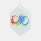 Infinity with Rainbow Jellyfish Ornament Aus Glas (Vorderseite Links)
