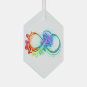 Infinity with Rainbow Jellyfish Ornament Aus Glas (Vorderseite Rechts)