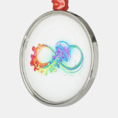 Infinity with Rainbow Jellyfish Ornament Aus Metall (Links)