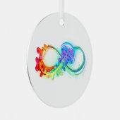 Infinity with Rainbow Jellyfish Ornament Aus Metall (Vorderseite Rechts)