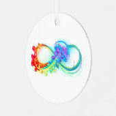 Infinity with Rainbow Jellyfish Ornament Aus Metall (Vorderseite links)