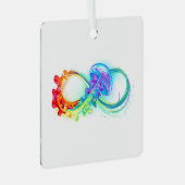 Infinity with Rainbow Jellyfish Ornament Aus Metall (Vorderseite Rechts)