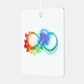Infinity with Rainbow Jellyfish Ornament Aus Metall (Vorderseite links)