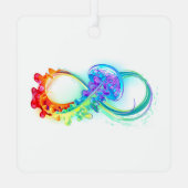 Infinity with Rainbow Jellyfish Ornament Aus Metall (Rückseite)