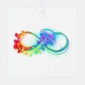Infinity with Rainbow Jellyfish Ornament Aus Metall (Vorderseite)