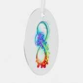 Infinity with Rainbow Jellyfish Ornament Aus Metall (Vorderseite Rechts)