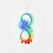 Infinity with Rainbow Jellyfish Ornament Aus Metall (Rückseite)