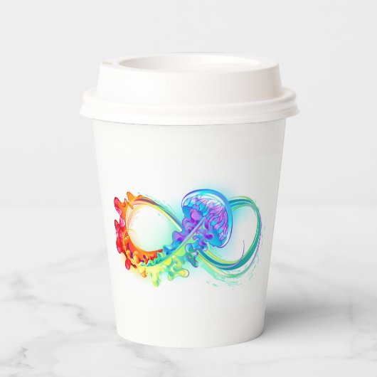 Infinity with Rainbow Jellyfish Pappbecher (Rückseite)